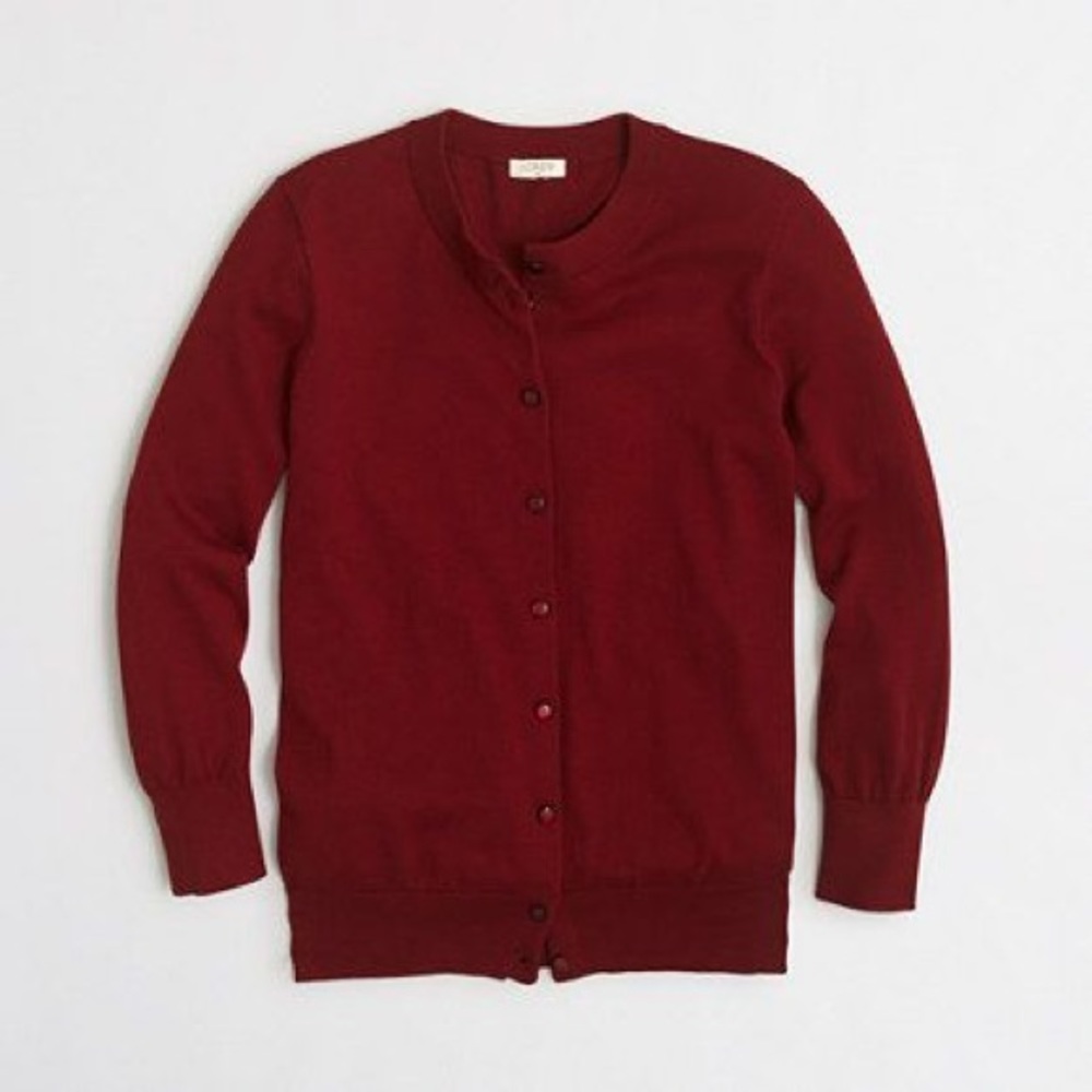J.CREW the Clare Cardigan size Small burgundy